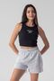 Halter Neck Tank Crop Slogan Printed Cotton Ribbed Knitted Camisole Lycra Top - 5