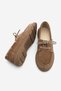 Women's Genuine Leather Lace-Up Loafer Casual Shoes Enita Camel Suede - 8