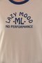 Women's Crew Neck Slogan Printed Contrast Piping T-shirt - 7