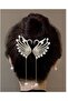 Bun and ponytail buckle, new style stylish with pearls and rhinestones - 2
