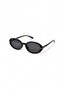 Ovelle Women's Black Oval Sunglasses – Modern Design with Accessory Detail Uv400 - 6