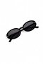 Ovelle Women's Black Oval Sunglasses – Modern Design with Accessory Detail Uv400
