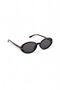 Ovelle Women's Black Oval Sunglasses – Modern Design with Accessory Detail Uv400 - 7