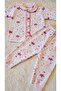 2-Piece Twill Light Pink Cloud Patterned Baby Girl Children's Bottom Top Pajama Set - 6
