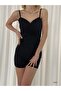 Women's Black, Strappy Double Breasted Collar Shorts Jumpsuit - 4