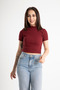 Women's Half Fisherman Camisole Short Sleeve Crop T-Shirt Body - 2