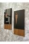 Women & Men Wc Routing Sheet Set with Self Adhesive Tape Black Pearl Mdf Series 20X10 cm - 4