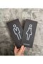 Vertical Women & Men Wc Orientation Sheet Set Self Adhesive Bitter Series 20X9 cm - 4
