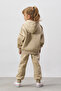 Hooded Girls' Tracksuit Set with Stitching Detail, Linden Green - 2