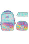 Girl's Embossed Figured and Sequined 3-Piece Set Primary School Backpack with Lunch and Pen Bag Rlx1370 - 2