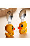 Bpa-Free Children's Stainless Steel Fork and Spoon Set with Duck Figure, Storage Box (Yellow Color) - 6