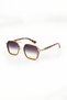 Ecş Unisex Leopard Square Frame Metal Colored Glass Uv400 Sunglasses