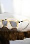 Chequar Unisex Yellow Square Frame Uv400 Sunglasses