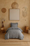 Single Ruffled Duvet Cover Set 100% Cotton Private Gray