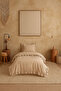 Single Ruffled Duvet Cover Set 100% Cotton Private Beige