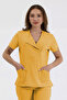 Single Top Special Collar Invisible Zipper Doctor and Nurse Scrubs Uniform Yellow | BRLMEDİKAGO - 4