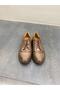 Mink Leather Lace-Up Women's Casual Shoes - 5