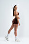 Sunkiss-V Brown Women's Sports Bra Triangle - Padded, Push-Up Effect and Drawstring Back Detail - 5