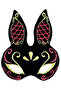 Black Color Red Gold Glitter Black Suede Coated Rabbit Mask 18X16 cm (4940) - 2