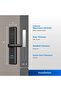 قفل الباب الذكي Easykey 7300، مع تطبيق إنذار، ولوحة مفاتيح مخفية ببصمة الإصبع، باللون الأسود - 4