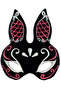 Black Color Red White Glittery Black Suede Covered Rabbit Mask 18X16 cm (4887) Mchd-Rsgo34 - 2