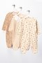 Baby Girl Floral Print 3-6-9 Months 3-Piece Cotton Footed Romper - 2