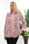Zero Collar Sleeves and Chiffon Printed Front Plus Size Bluz - 2