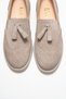 Alex Beige Suede Genuine Leather Tasseled Elastic Women's Loafer Shoes - 2