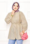 Roba Gathered Waist Lace-Up Hijab Shirt Dark Beige - 2
