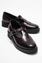 Janney Burgundy Patent Leather Genuine Leather Banded Women's Loafer Shoes