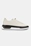 Men's Beige Khaki Natural Leather Lace up Sneaker Shoes - 5