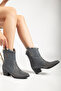 Women's Western Cowboy Ripped Detailed Stoned Denim Boots - 2