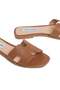 Womens Hadyn Cognac Leather Flat Sandals - 2
