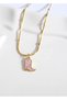 Steel Vintage Pink Boot Necklace - 2