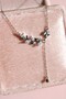 Elegant y necklace with steel leaf - 3