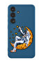 Protective Liquid Silicone Shockproof Case For Samsung Galaxy S24 Plus (Blue) - Astronaut lying on