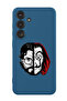 Protective Liquid Silicone Case For Samsung Galaxy S24 Plus (Blue) - Money Heist Professor