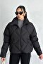 Women's Black Oversized Puffer Coat – Winter Coat with Zipper and Pockets - 2
