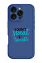 iPhone 16 Pro Max Blue Protective Liquid Silicone Shockproof Case - I dont sweat I sparkle black