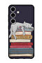 Protective Case Anti Scratch Shock Proof Bumper Cover For Samsung Galaxy S24 Cat With Books