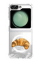 Case for Samsung Galaxy Z Flip 5 Compatible with MagSafe, Shockproof Phone Bumper Cover Croissant B