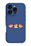 iPhone 16 Pro Max Blue Protective Liquid Silicone Shockproof Case - Cute tiger