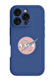 iPhone 16 Pro Blue Protective Liquid Silicone Shockproof Case - Nasa Pink