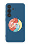 Protective Liquid Silicone Shockproof Case For Samsung Galaxy S24 Plus (Blue) - Good vibes (2)