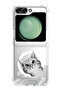 Case for Samsung Galaxy Z Flip 5 Compatible with MagSafe, Shockproof Phone Bumper Cover Cat Peep