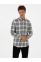 Gray Regular Fit Plaid Long Sleeve Sport Shirt 50311114-Vr024 - 3