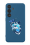 Protective Liquid Silicone Shockproof Case For Samsung Galaxy S24 Plus (Blue) - Heart