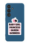 Protective Liquid Silicone Case For Samsung Galaxy S24 Plus (Blue) - Baby Girl Princess white