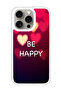 Protective Case Cover For APPLE IPHONE 15 Pro Be Happy (White Bumper)