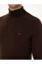 Dark Brown Slim Fit Turtleneck Basic Knitwear Sweater 50314202-Vr084 - 7